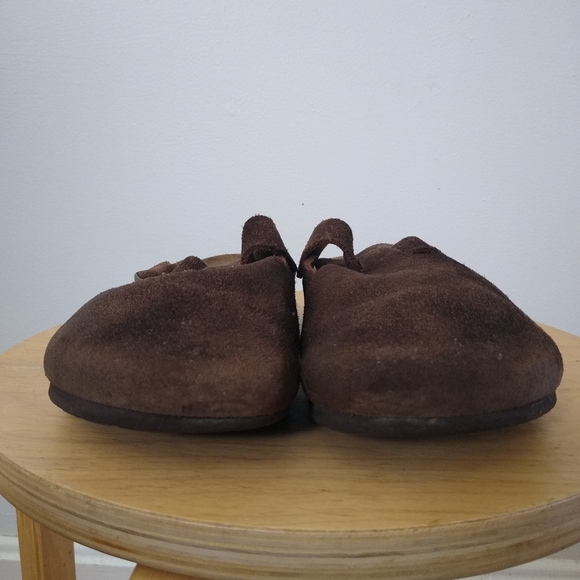 Birkenstock Boston Brown Suede Slippers - Picture 2 of 11